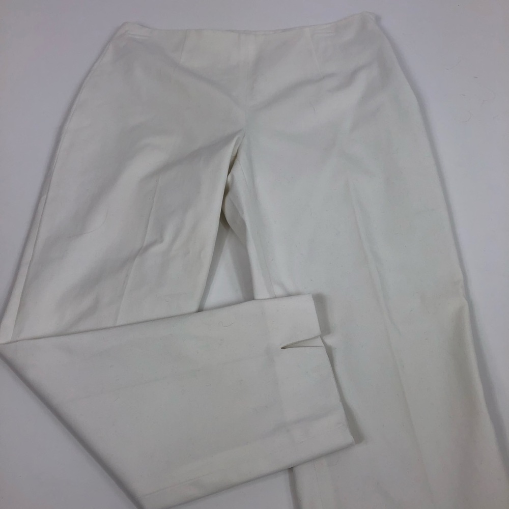 Elie Tahari White Cropped Straight Leg Pant 4 - Picture 3 of 8